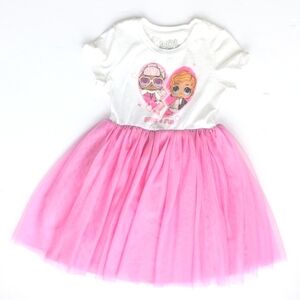 ⚡️Girls L.O.L. Surprise! BFFS 4 EVA White Dress w/Pink Tulle Bottom